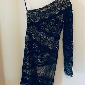 One shoulder BEBE lace dress